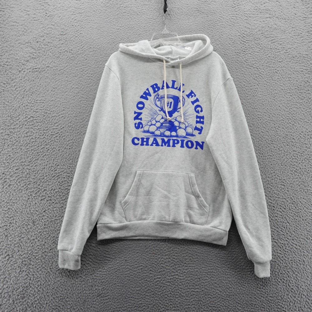 Where Im From‎ Snowball Fight Champion Hoodie Mens Large Gray Sweatshirt NEW